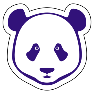Simple Panda Face Sticker (Purple)